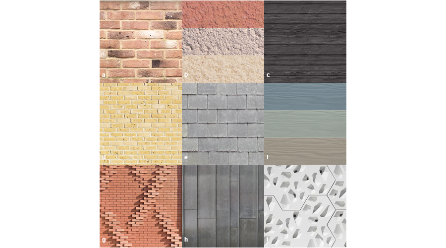 Material Matrix </p><p> Traditional: a. Red Brick b. Traditional Coloured Render c. Black Weather Boarding </p><p>Traditional/ Contemporary Mix: d. Buff Brick e. Slate/ Tiles f. Coloured Weather Boarding </p><p>Contemporary: g. Brick Patterning h. Zinc i. Panelling