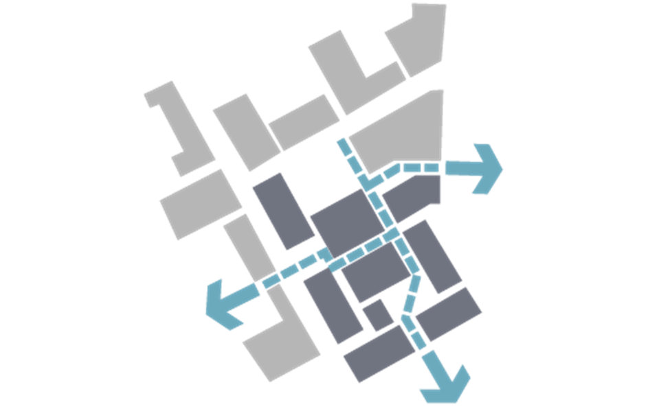 New development extending an existing fine-grain street pattern