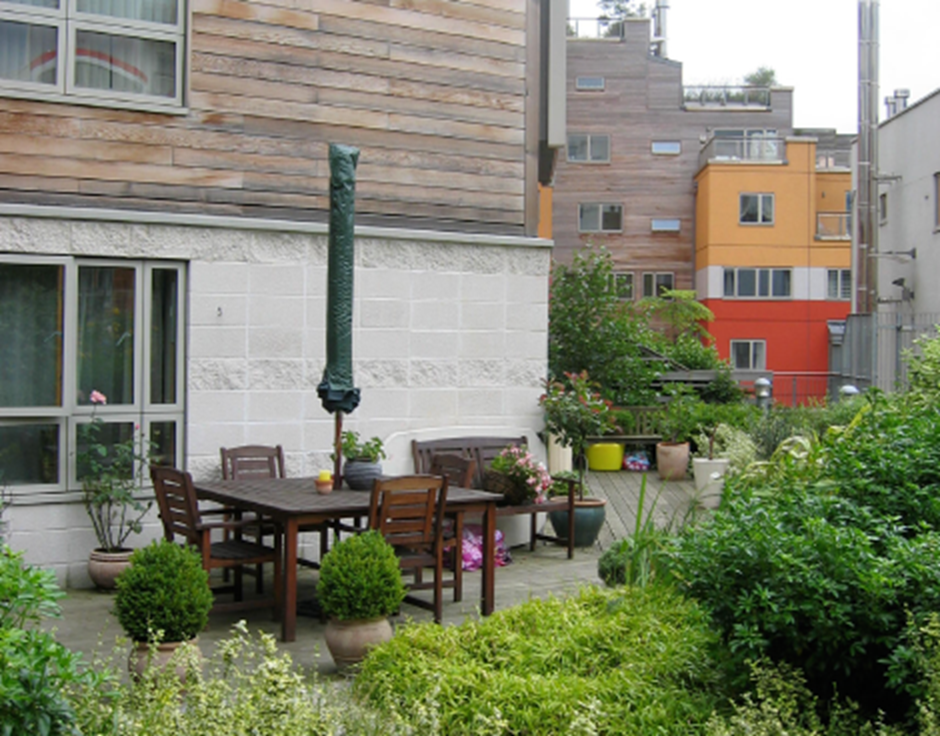 Private space facing communal courtyard