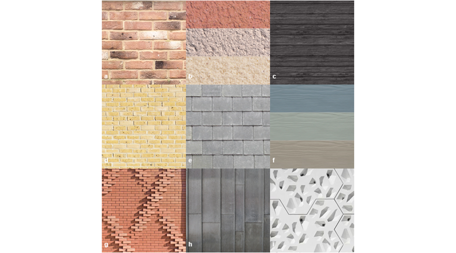 Material Matrix </p><p> Traditional: a. Red Brick b. Traditional Coloured Render c. Black Weather Boarding </p><p>Traditional/ Contemporary Mix: d. Buff Brick e. Slate/ Tiles f. Coloured Weather Boarding </p><p>Contemporary: g. Brick Patterning h. Zinc i. Panelling