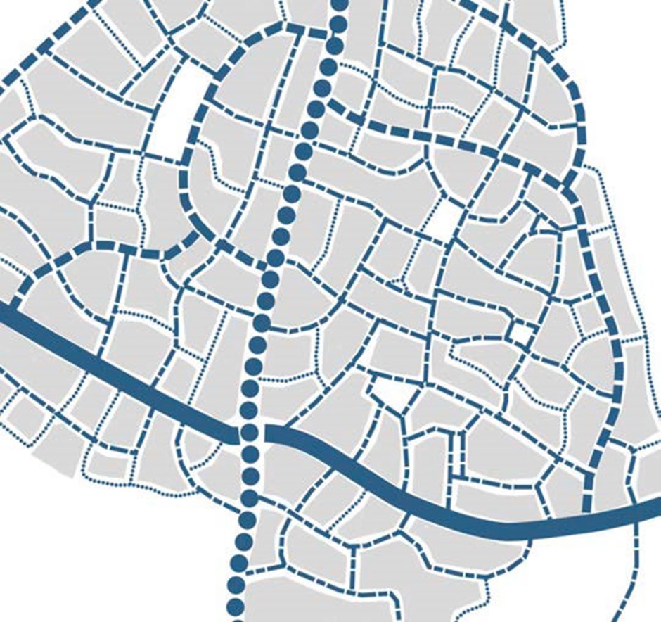 A typical neighbourhood street hierarchy.