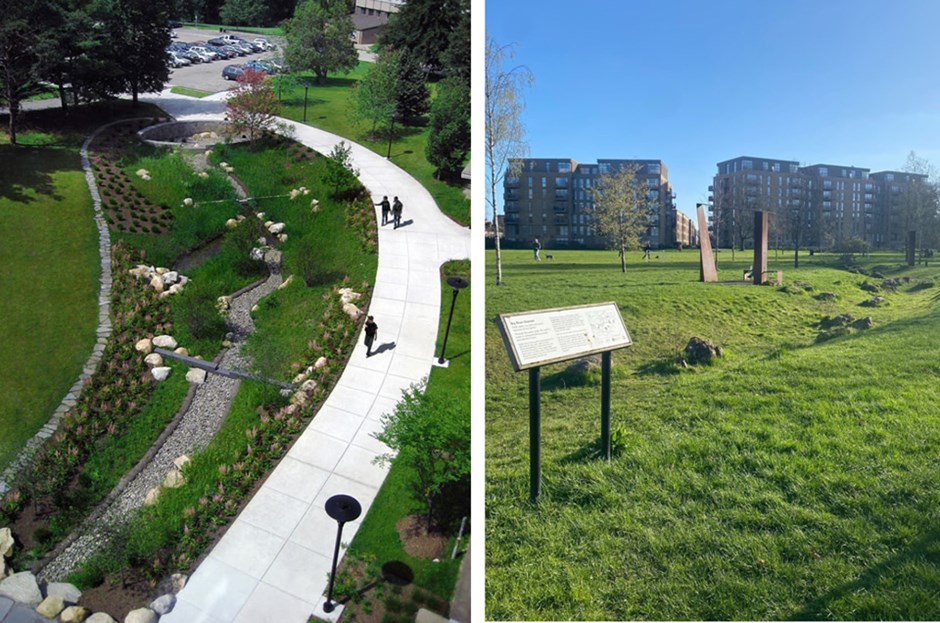 Well-designed attenuation features can form part of attractive amenity spaces. This includes incorporating natural play for use when features are dry, interactive public art and opportunities for learning.
