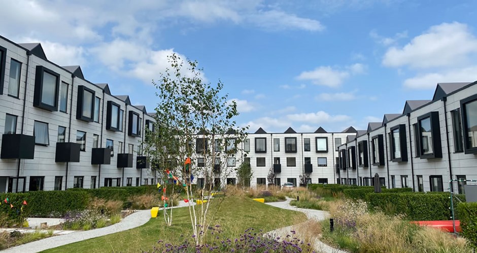 Modular housing provides a resource-efficient method of construction in Port Loop, Birmingham.