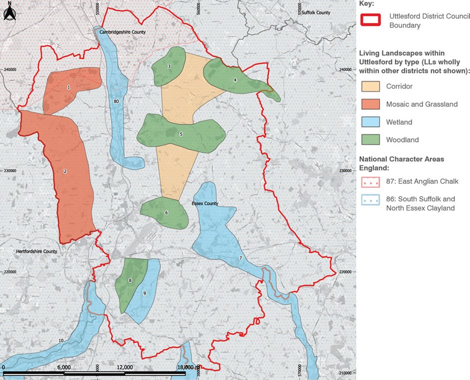 Uttlesfords Living Landscapes, in combination with National Character Areas